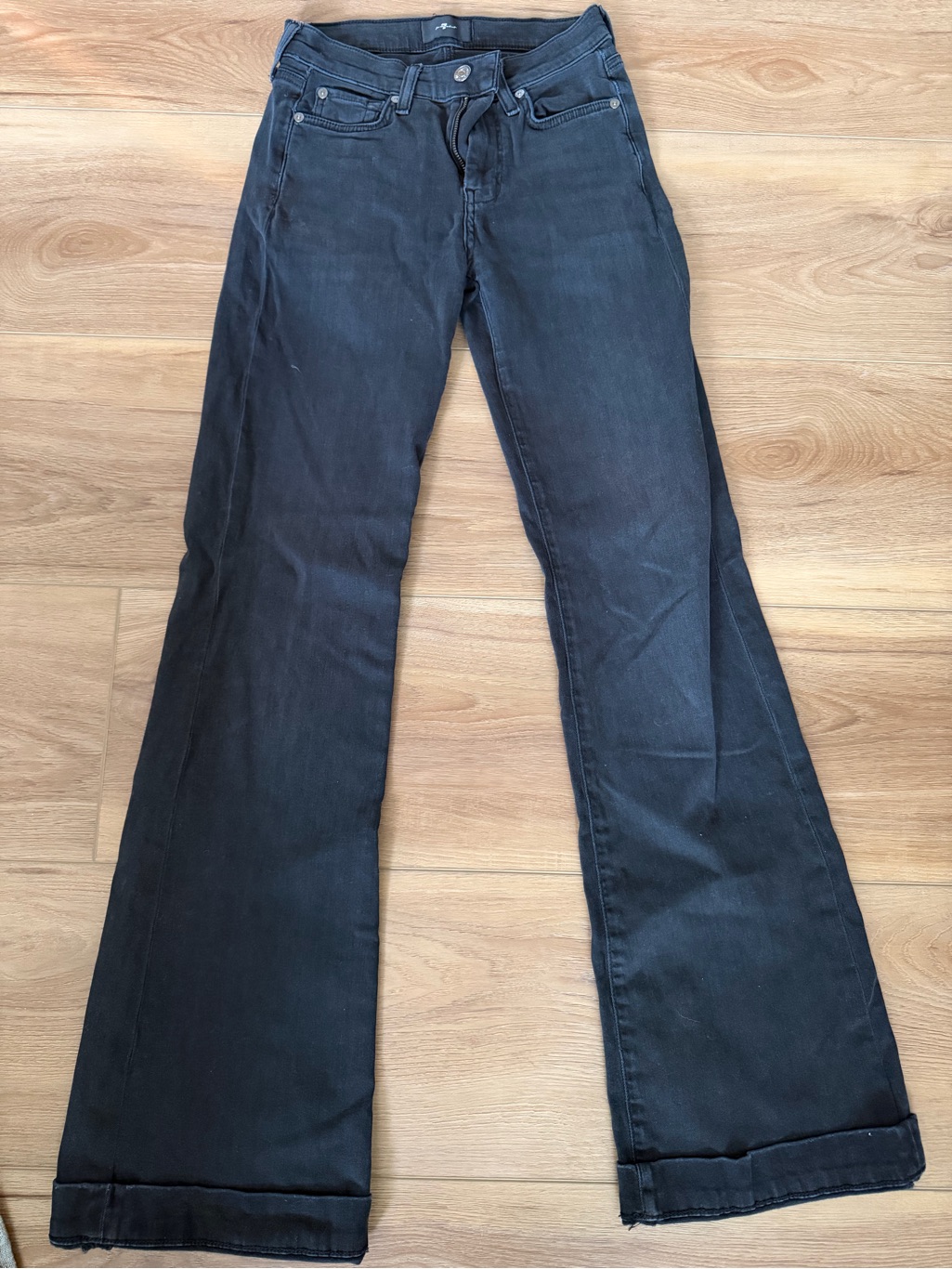 7 For All Mankind Black Boot-Cut Jeans